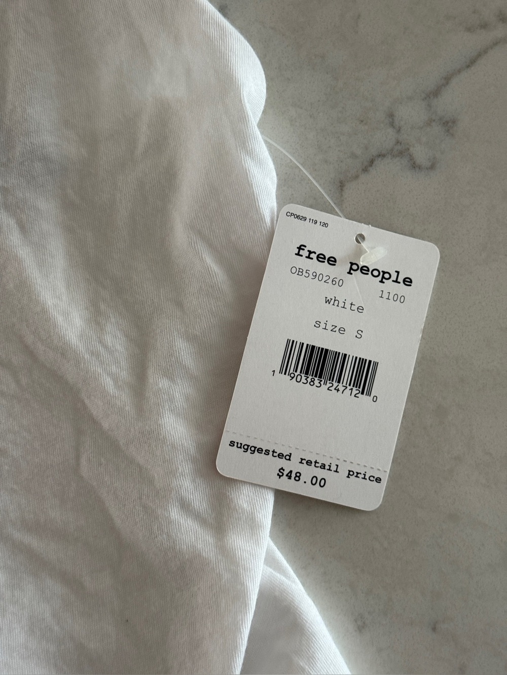 Free People Tank Top - White with Gray Straps NWT - Picture 3 of 6